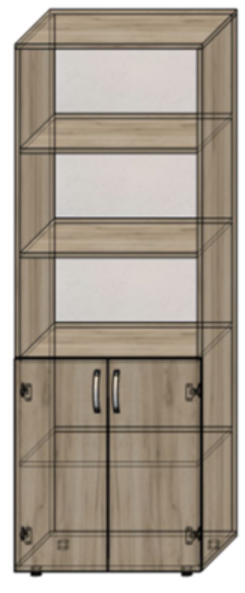 Шафа напівзакрита з полицями (700х540х2000 мм.) Меблі КС